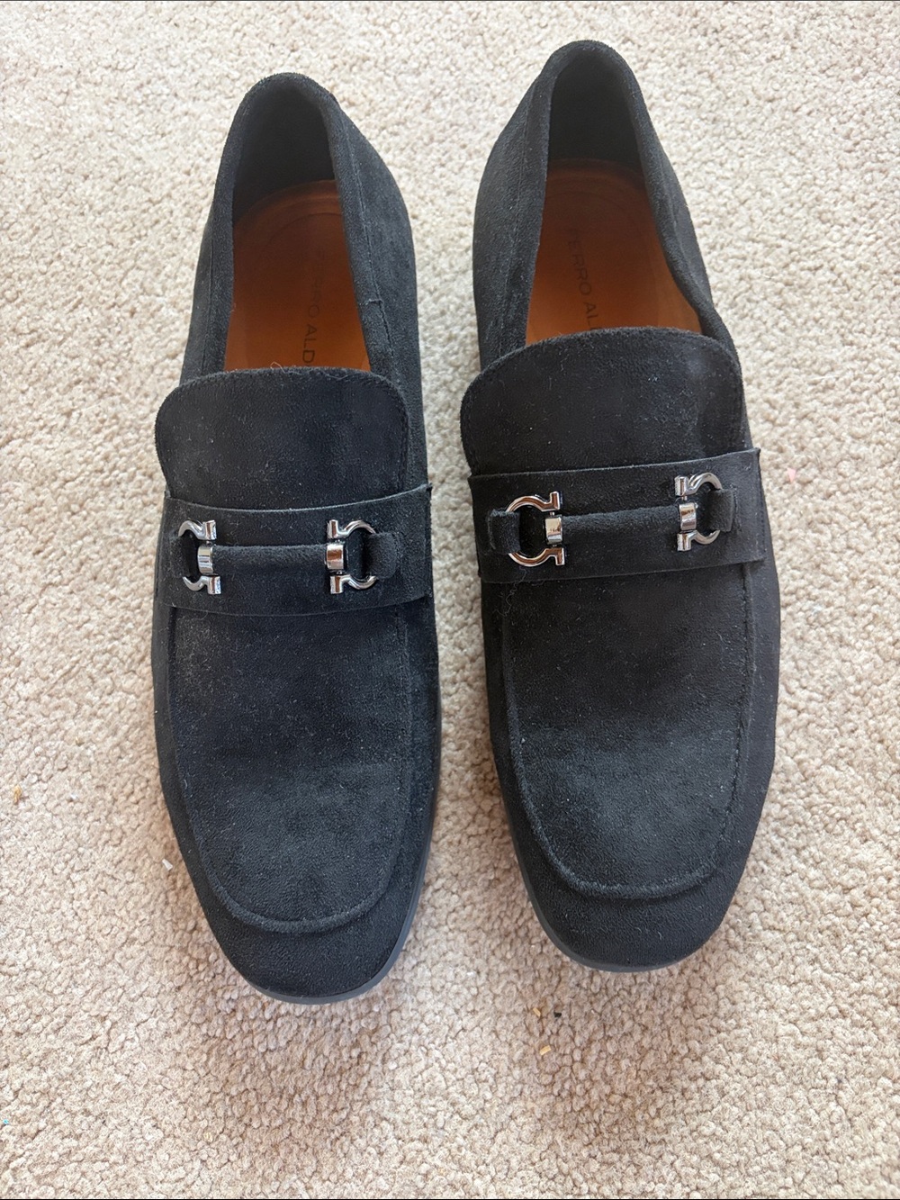 Ferro Aldo Black Suede Slip On Mens Shoe